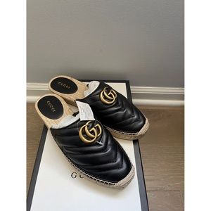 GUCCI ESPADRILLE SLIP ON - BLK